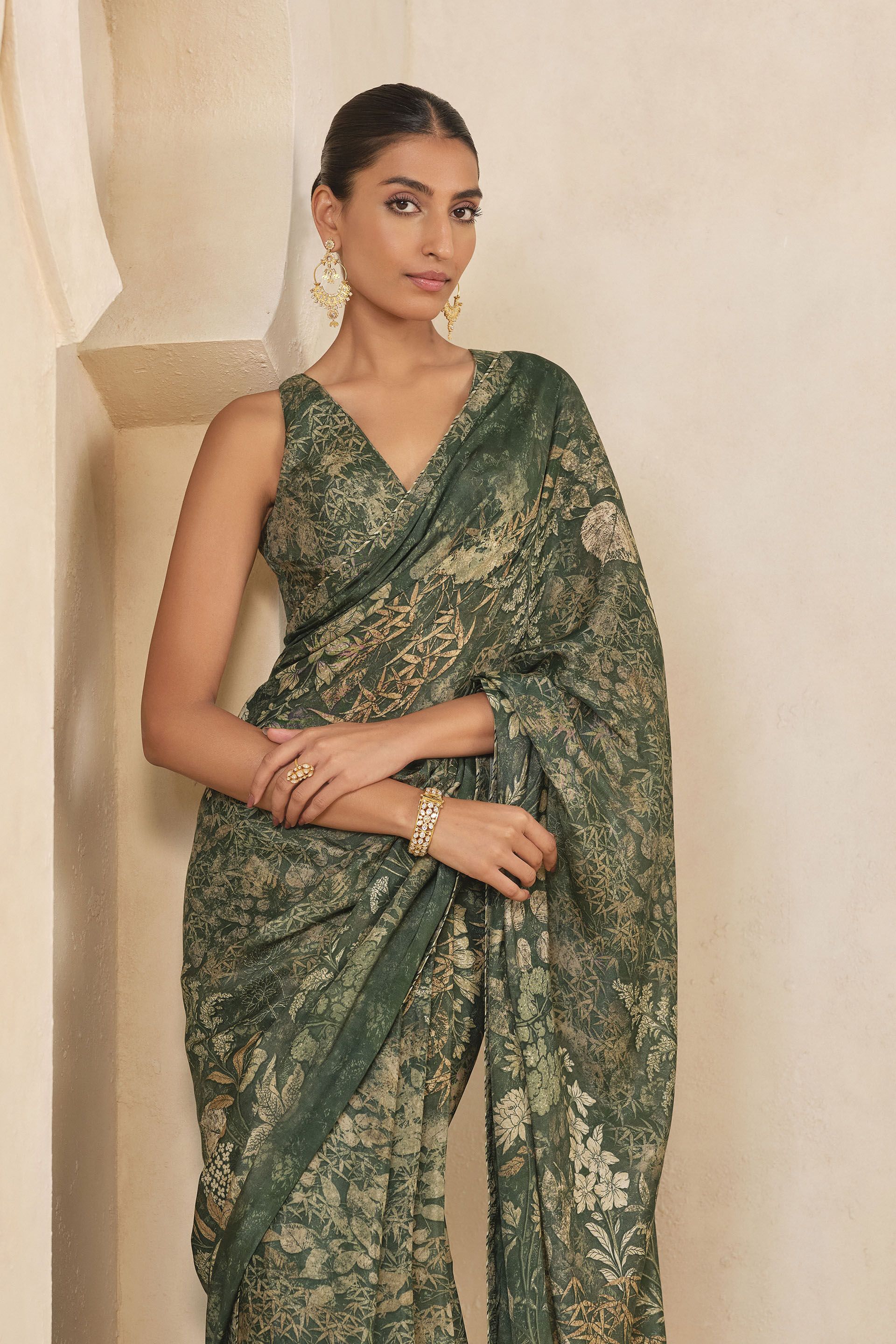 Aven Saree - Green, Green, image 4